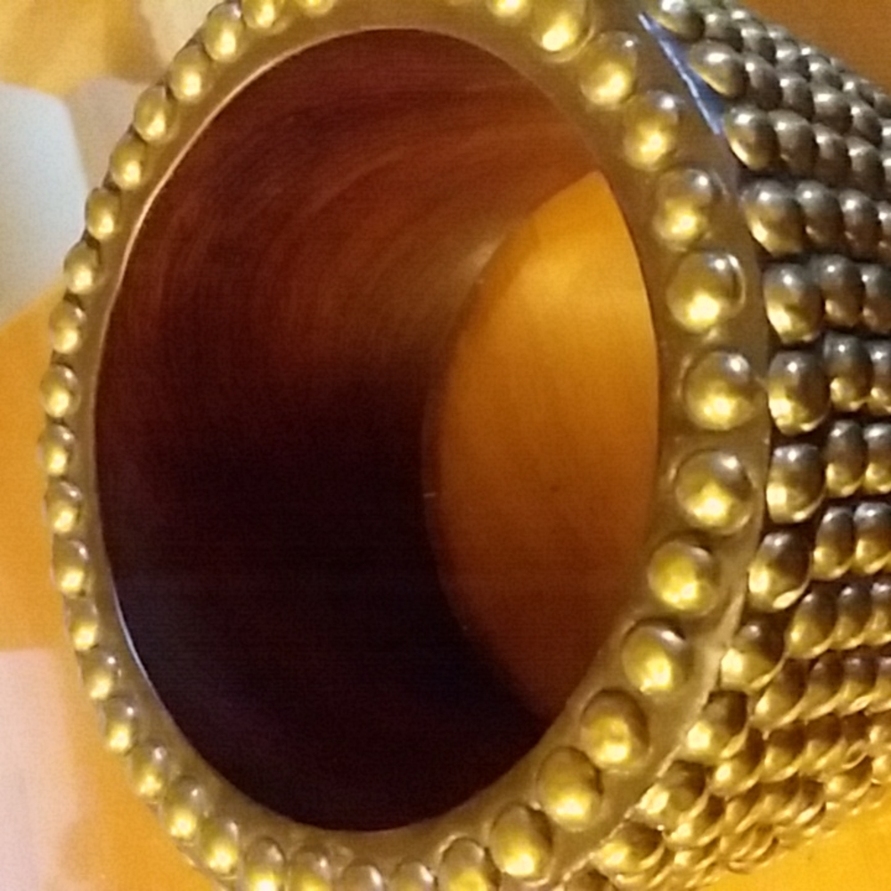 Mahogany Bangle Bracelet 《Brass Pellet》